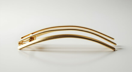 Golden Hair Claw Clip Simple Design Elegant Style