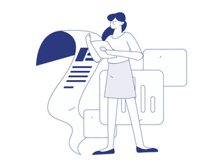 Personnel doing job interview flat vector concept operation hand drawn illustration
