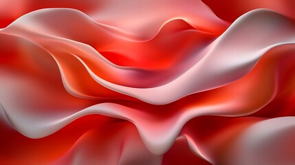 Obraz premium Abstract flowing forms in red and peach tones