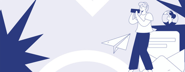 Personnel doing job interview flat vector concept operation hand drawn illustration
