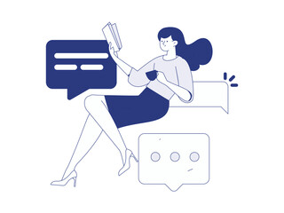 Personnel doing job interview flat vector concept operation hand drawn illustration
