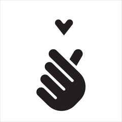 finger heart icon, vector illustration. love sign on white background
