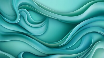 Obraz premium Abstract teal flowing curves (1)