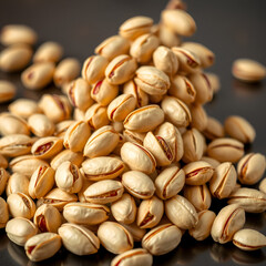 Background with bunch pistachio kernels.