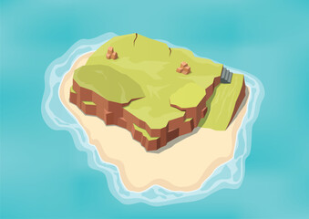 Beautiful isometric nature island