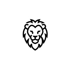 Minimalist Lion Head Logo: Strength and Majesty