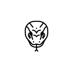 Minimalist Snake Head Icon: Serpent Symbol in Line Art