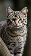 Striped Tabby Cat Portrait