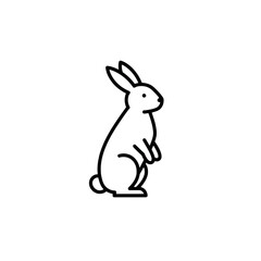 Rabbit Standing: Minimalist Animal Icon