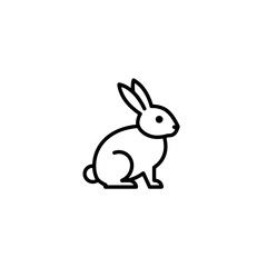 Minimalist Rabbit Line Art Illustration