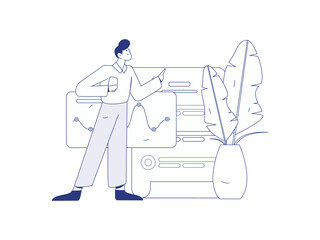 Personnel doing job interview flat vector concept operation hand drawn illustration
