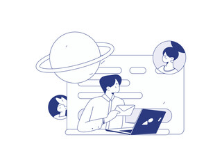 Personnel doing job interview flat vector concept operation hand drawn illustration
