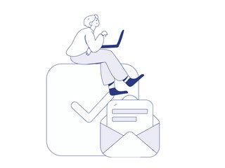 Personnel doing job interview flat vector concept operation hand drawn illustration
