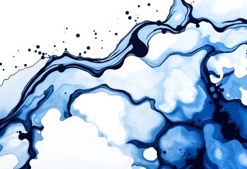 Obraz premium Abstract Blue Fluid Ink Splash