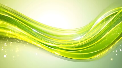 Obraz premium Abstract flowing green and yellow waves
