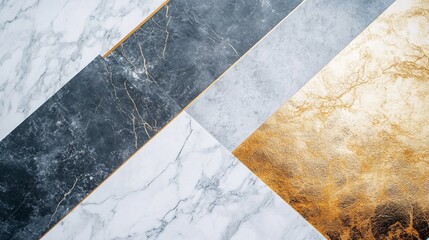 Elegant Abstract Marble and Gold Geometric Pattern with Diagonal Lines for Background or Texture