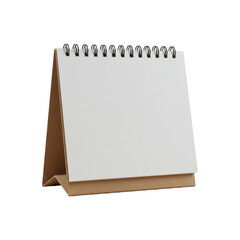 Isolated tabletop calendar with blank pages