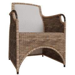 Stylish woven chair with a light-colored seat