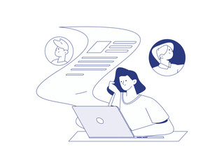 Personnel doing job interview flat vector concept operation hand drawn illustration

