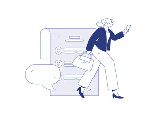 Personnel doing job interview flat vector concept operation hand drawn illustration
