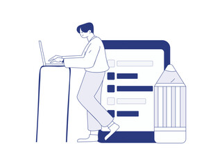 Personnel doing job interview flat vector concept operation hand drawn illustration
