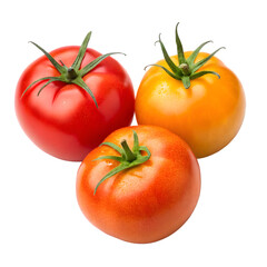 Fototapeta premium Red Yellow Orange Tomatoes Stock Photo on transparent background