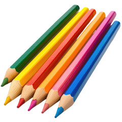 Fototapeta premium Colorful pencils arranged diagonally