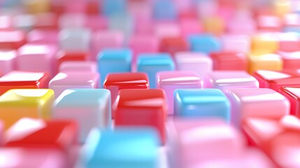 Obraz premium Colorful Cubes Abstract Background with Vibrant Colors and Glossy Effect