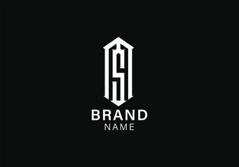modern monogram brand logo on black background