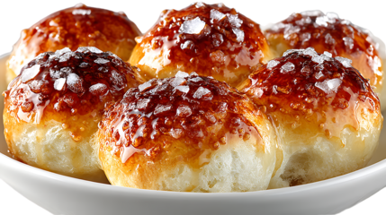 Sweet pastry balls glazed and salted dessert food photography bakery delicious golden bro