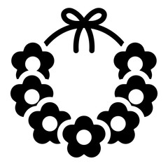 flower lei glyph icon hawaiian garland decoration