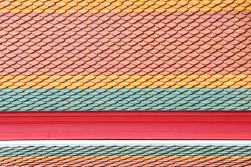 Roof tile temple seamless patterns colorful on background