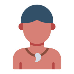 male avatar wear lei flat icon avatar identity