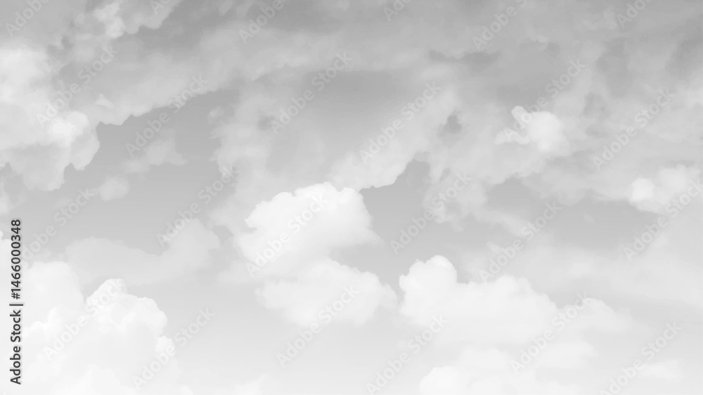 Wall mural a gray sky with clouds. white rainy sky image. vector art