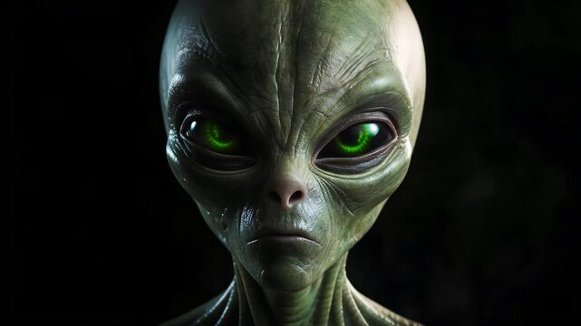 緑色の目の宇宙人のイメージ