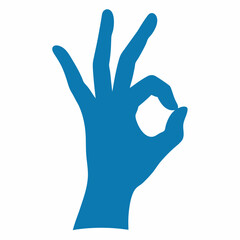Ok hand gesture icon vector on white background.
