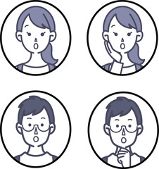 いろいろな表情のアイコン