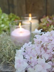 candles and flowers