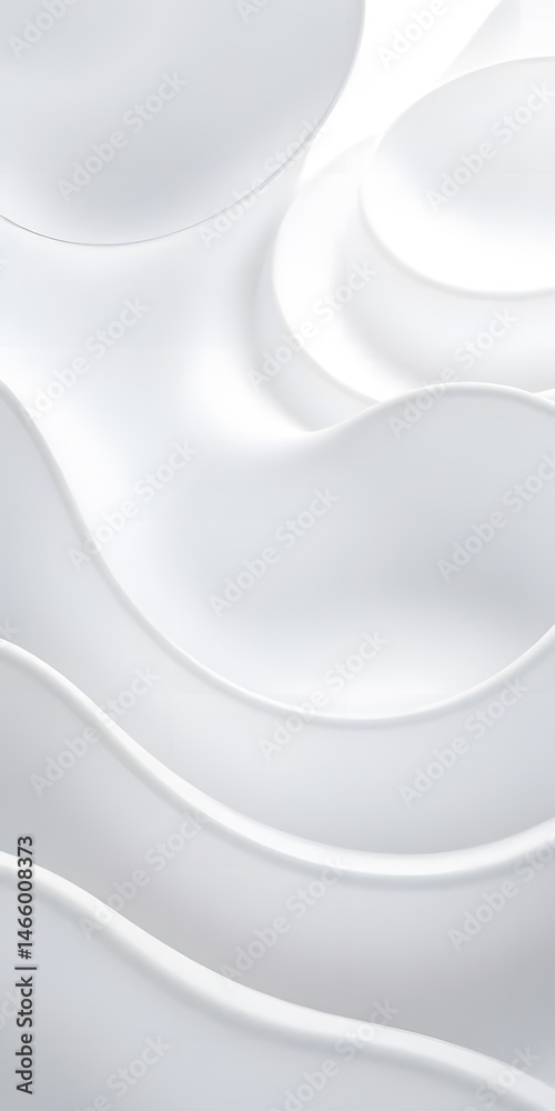 Fototapete gentle 3d surfaces, a modern background art with floating layered shapes, soft light enhancing depth