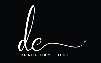 Initial D and E Logo Design and Minimalist Handwriting Style free . DE Signature Logo image.D AND E SCRIPT LOGO IMAGE,DE  SCRIPT LOGO VECTOR,DE SCRIPT LOGO PNG,DE Initial Script Beauty Logo,