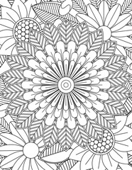 Flower Adult Coloring Books cover Pages