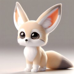 Obraz premium 3d rendering of cute fennec fox