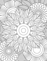 Flower Adult Coloring Books cover Pages