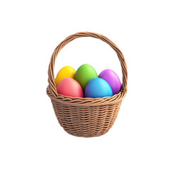 Colorful Easter Eggs in Basket