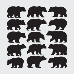 black silhouettes of bears bundle