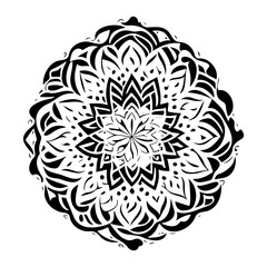 Intricate symmetrical floral motif illustration for creative design projects