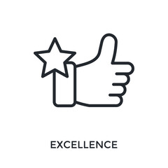 Excellence Icon Outline Style. Vector Illustration For Graphic Design