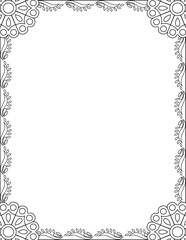Obraz premium Flowers Pattan Frame Coloring cover Pages