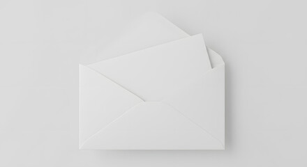 Blank White Envelope with Cards Mockup, Minimalist Stationery