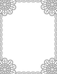  Flowers Pattan Frame Coloring cover Pages